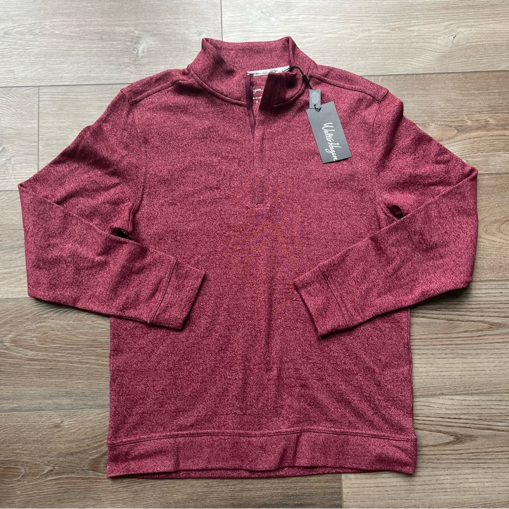 Mens Size Small Walter Hagen 1/4 Zip Pullover Sweatshirt Red Golf